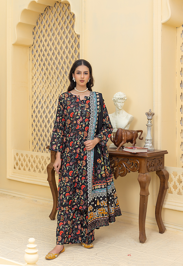 DPK12563-PG724 Stitched 3 PCS Khaddar
