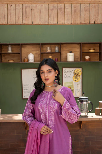 EMB745PG326 Stitched 3 Pcs Embroidered Cambric