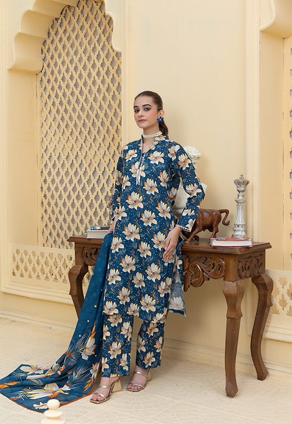 DPK12590-PG724 Stitched 3 PCS Khaddar