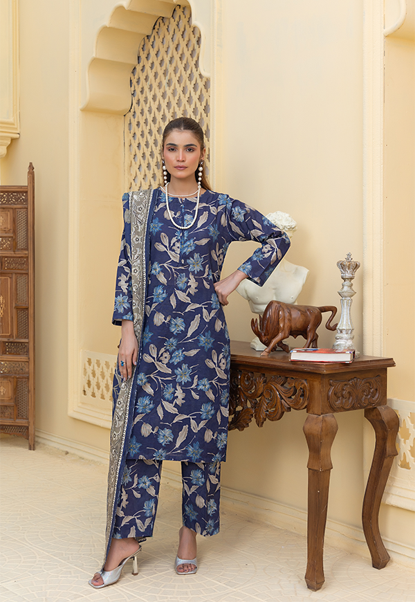 DPK12579-PG724 Stitched 3 PCS Khaddar