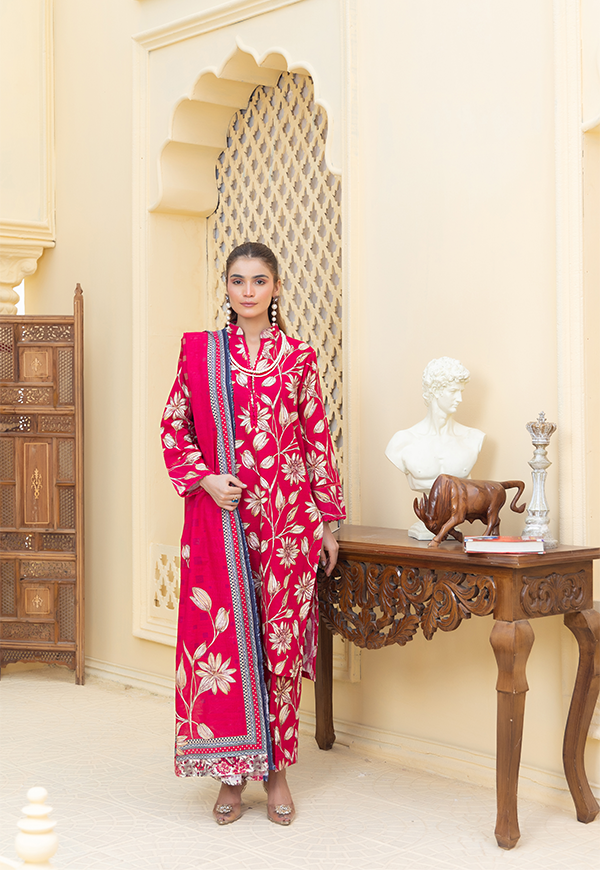 DPK12583-PG724 Stitched 3 PCS Khaddar