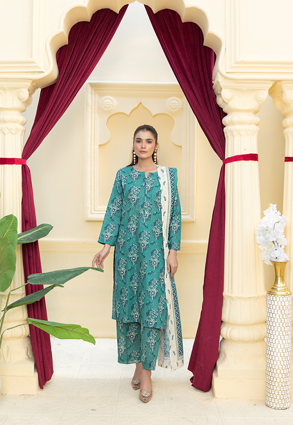 DPK12578-PG724 Stitched 3 PCS Khaddar