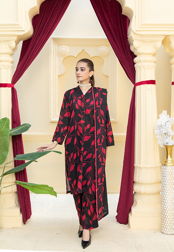 DPK12582-PG724 Stitched 3 PCS Khaddar