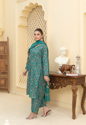 DPK12561-PG724 Stitched 3 PCS Khaddar