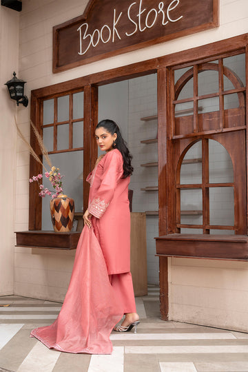 EMB745PG326 Stitched 3 Pcs Embroidered Cambric