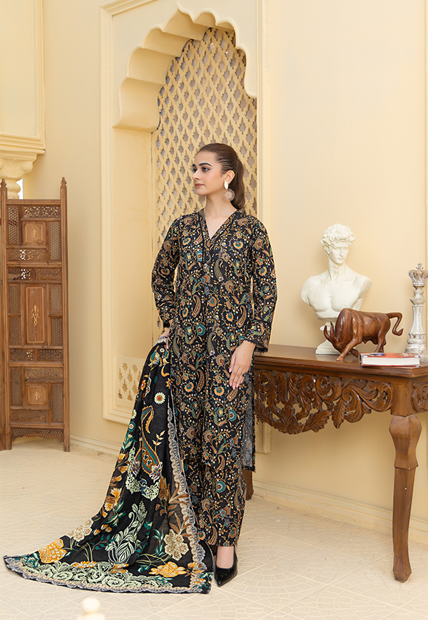 DPK12562-PG724 Stitched 3 PCS Khaddar