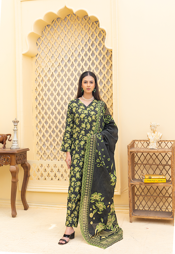 DPK12577-PG724 Stitched 3 PCS Khaddar