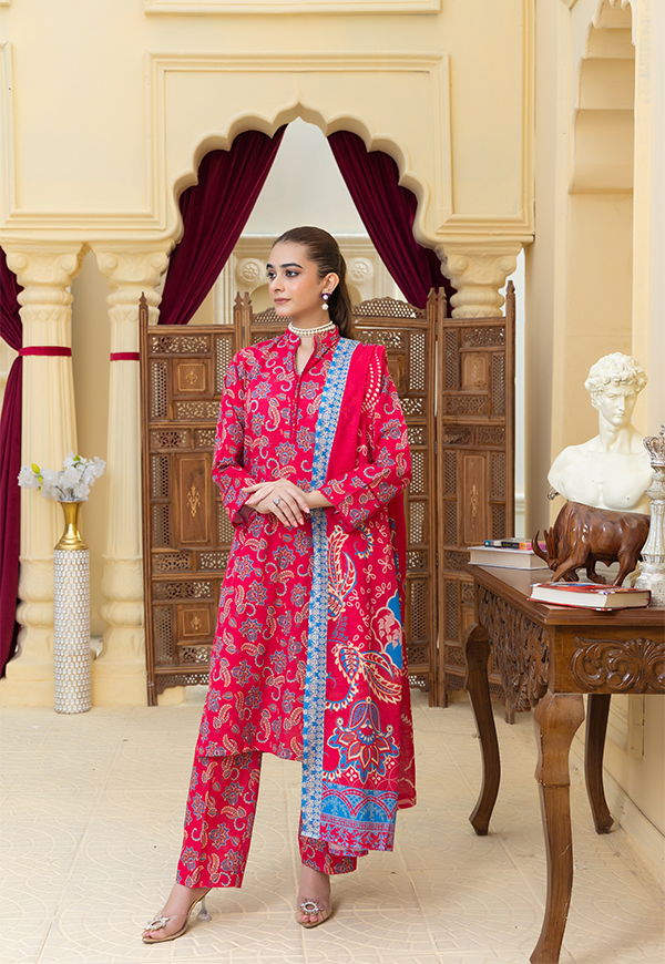 DPK12574-PG724 Stitched 3 PCS Khaddar