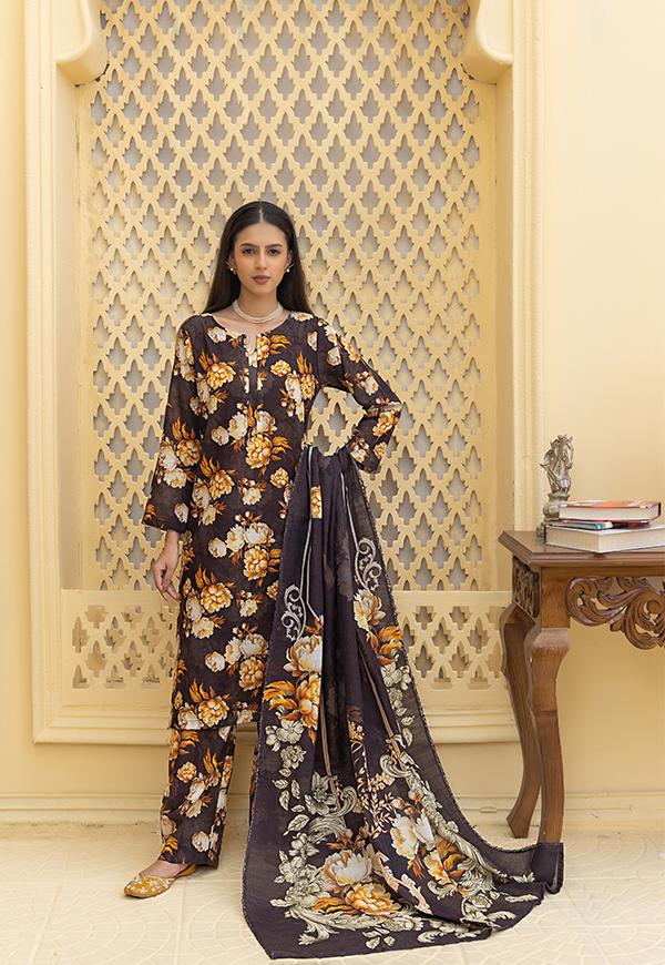 DPK12587-PG724 Stitched 3 PCS Khaddar