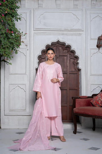 EMB750PG426 Stitched 3 Pcs Embroidered Cambric