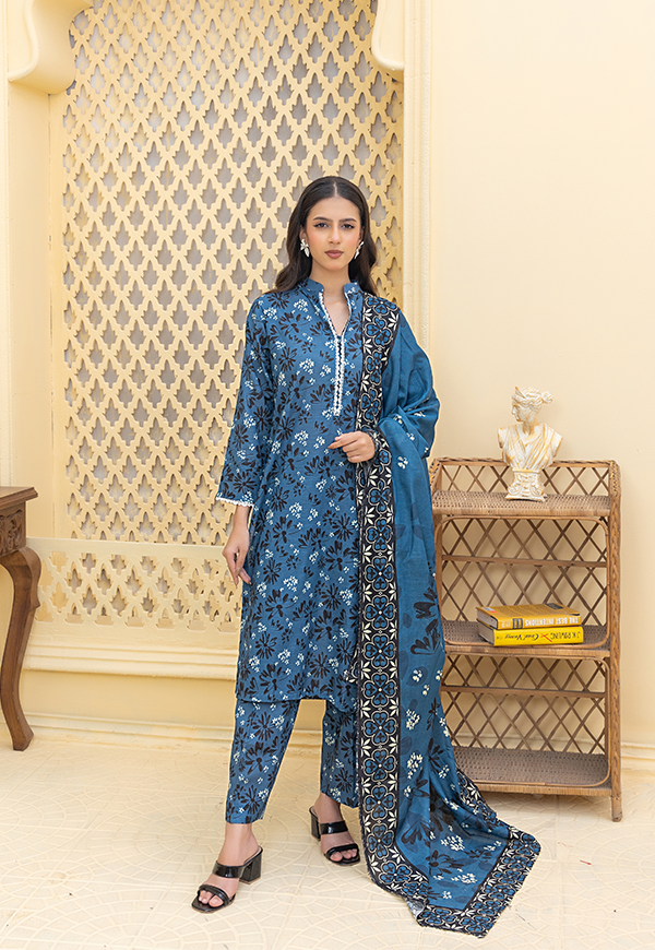 DPK12576-PG724 Stitched 3 PCS Khaddar