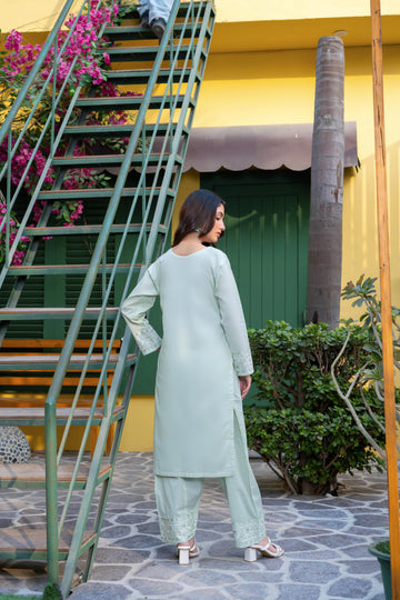 CSE719PG725 Stitched 2 Pc Solid Embroidered Cambric