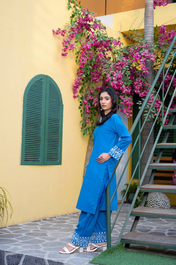 CSE719PG725 Stitched 2 Pc Solid Embroidered Cambric