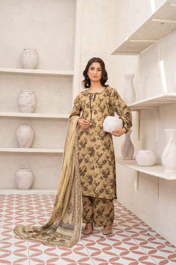 DPL736PG1225 Stitched 3 PCS Lawn