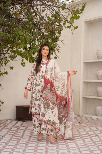 DPL736PG1225 Stitched 3 PCS Lawn