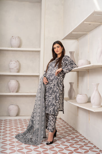 DPL736PG1225 Stitched 3 PCS Lawn