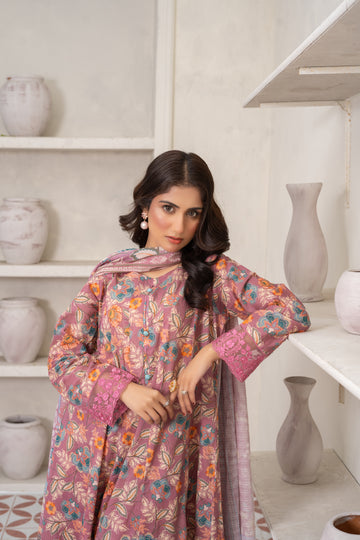 OPF738PG1225 Stitched 3 PCS Lawn Frock